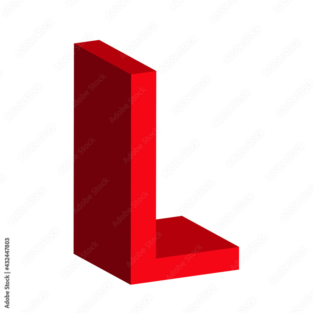 3d letter L simple clip art vector illustration 3d letter L simple clip art vector illustration