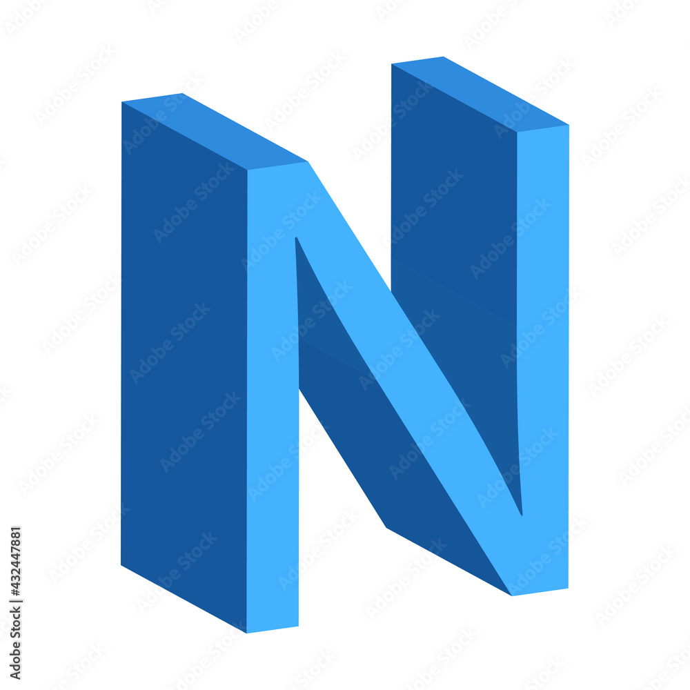 3d letter N simple clip art vector illustration 3d letter N simple clip art vector illustration