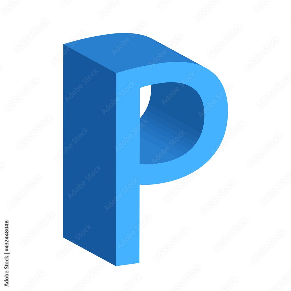 3d letter P simple clip art vector illustration 3d letter P simple clip art vector illustration