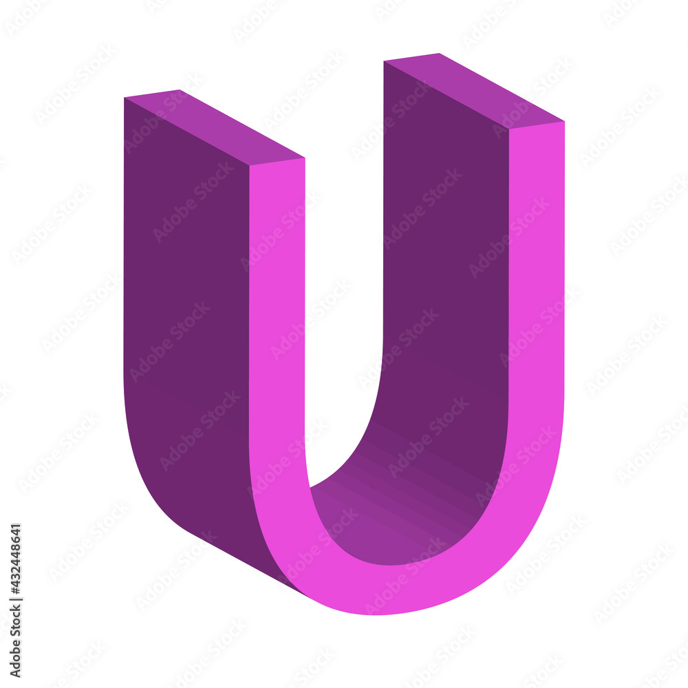 3d letter U simple clip art vector illustration 3d letter U simple clip art vector illustration