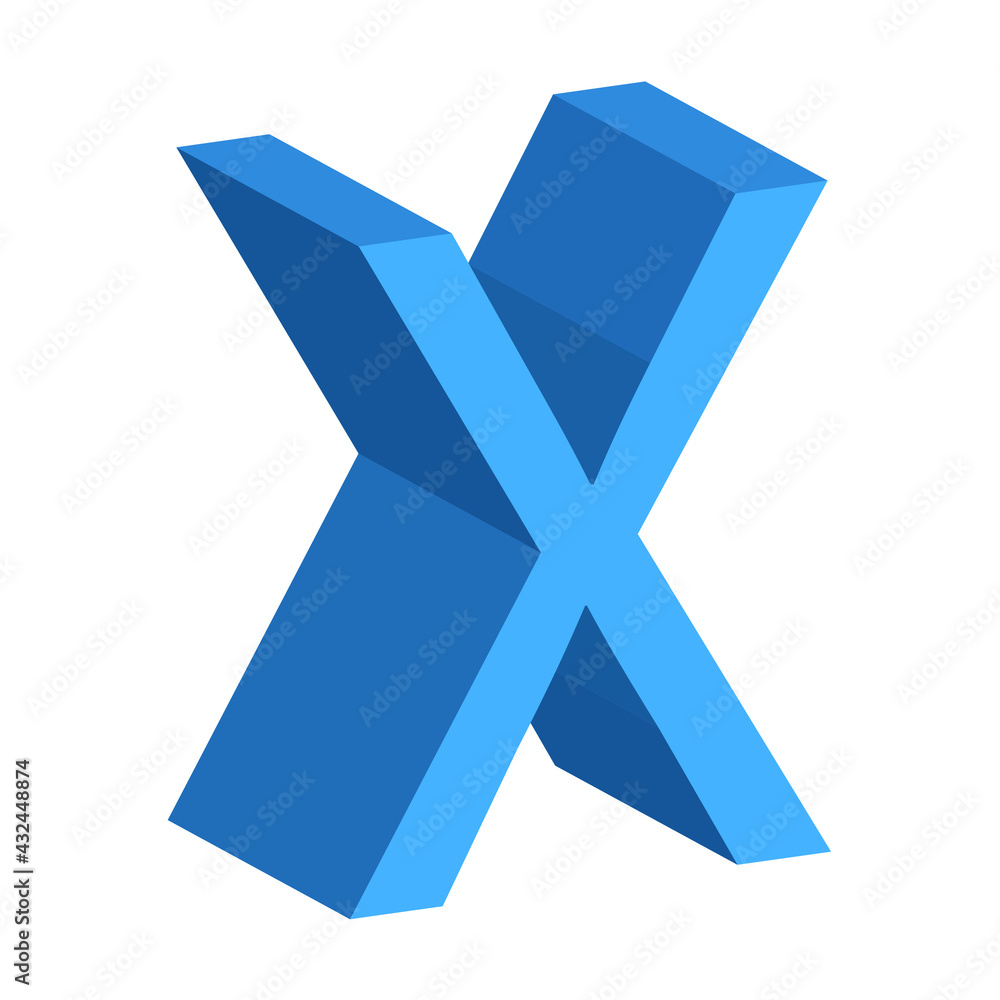 3d letter X simple clip art vector illustration 3d letter X simple clip art vector illustration