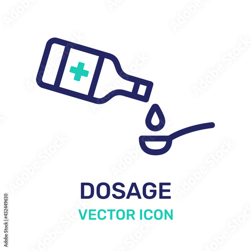 Pouring dosage of medicine icon vector illustration