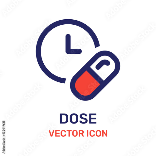 Dose time icon vector illustration