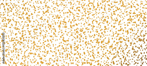 Abstract fashion polka dots background. White dotted pattern with golden gradient circles. Template design for invitation, poster, card, flyer, banner, textile, fabric