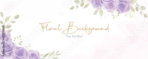 Beautiful floral background with hand drawn roses