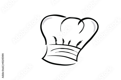 Professional Chef Hat Isolated on Chef'S Hat's simple line. Hand-Painted Dining Chef Hat. 