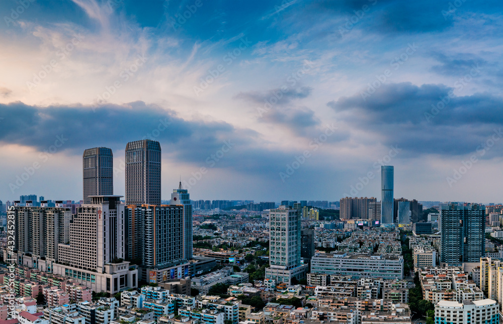 Fototapeta premium Cityscape of Zhongshan City, Guangdong Province, China