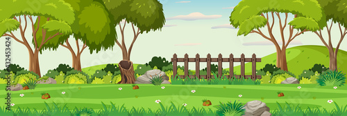 Garden horizontal landscape scene background