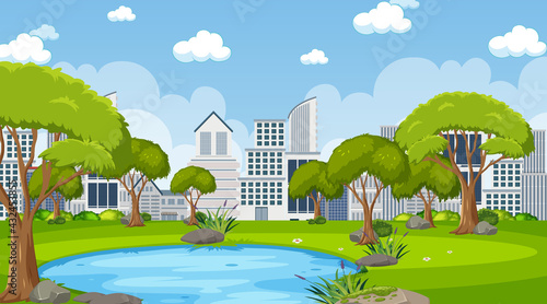 Blank landscape in nature park scene
