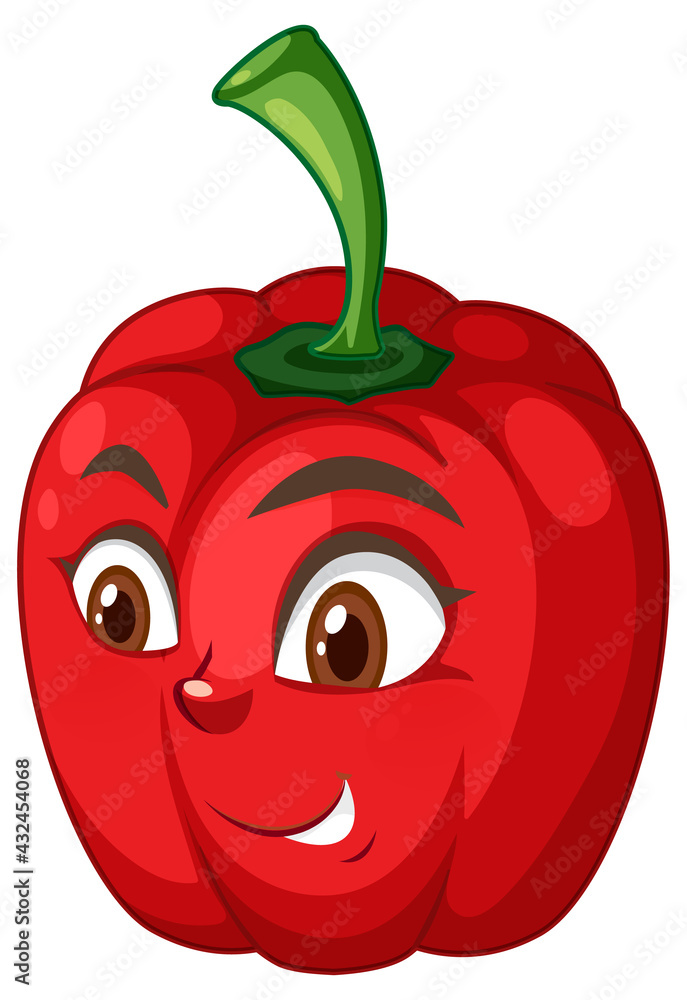 Capsicum cartoon character with facial expression Capsicum cartoon character with facial expression