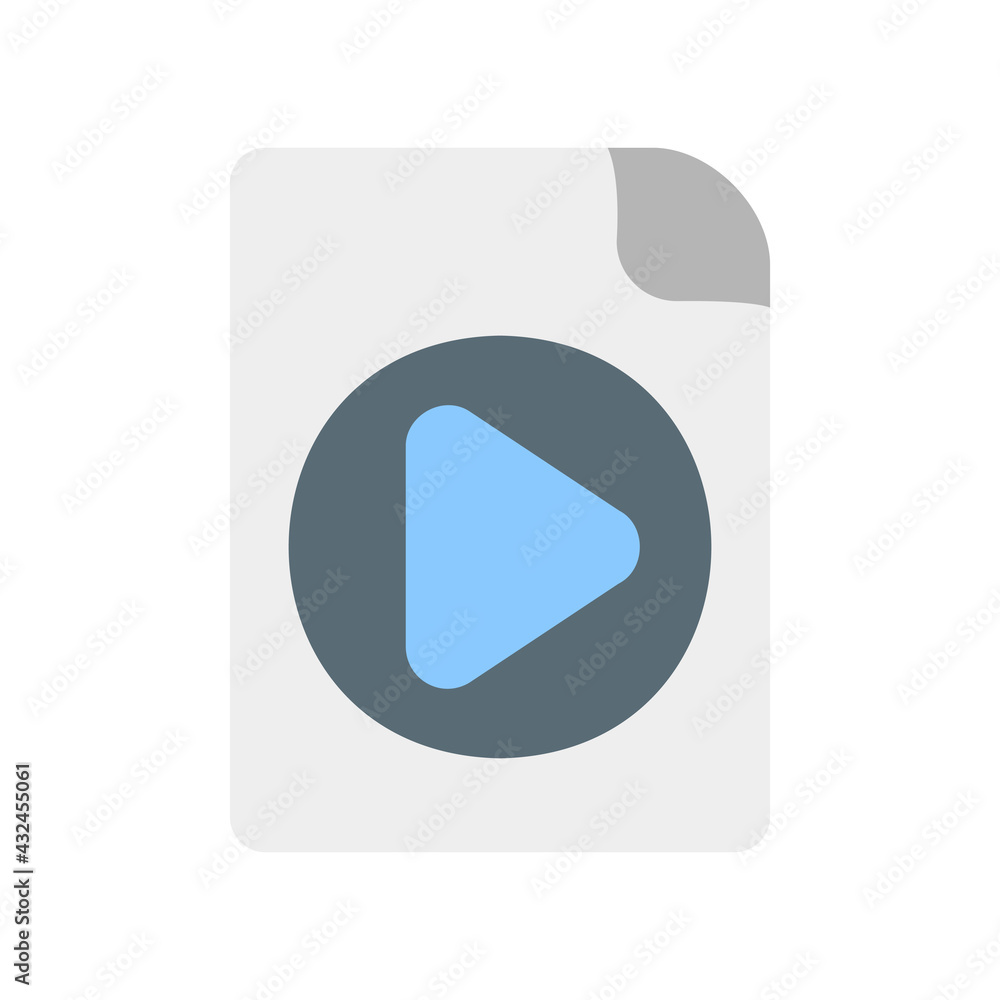 Video File icon vector illustration in flat style about multimedia for any projects Video File icon vector illustration in flat style about multimedia for any projects