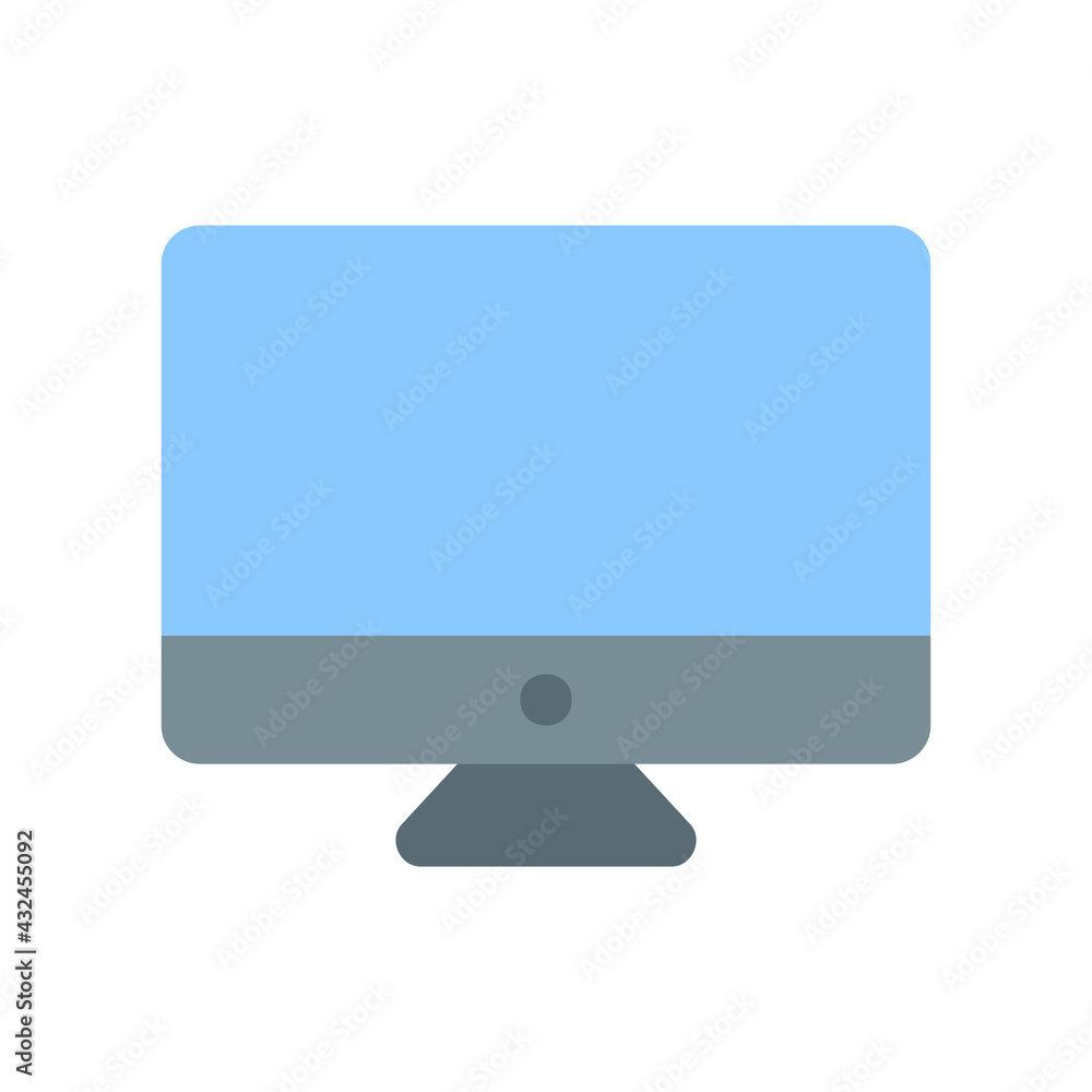 Monitor icon vector illustration in flat style about multimedia for any projects Monitor icon vector illustration in flat style about multimedia for any projects