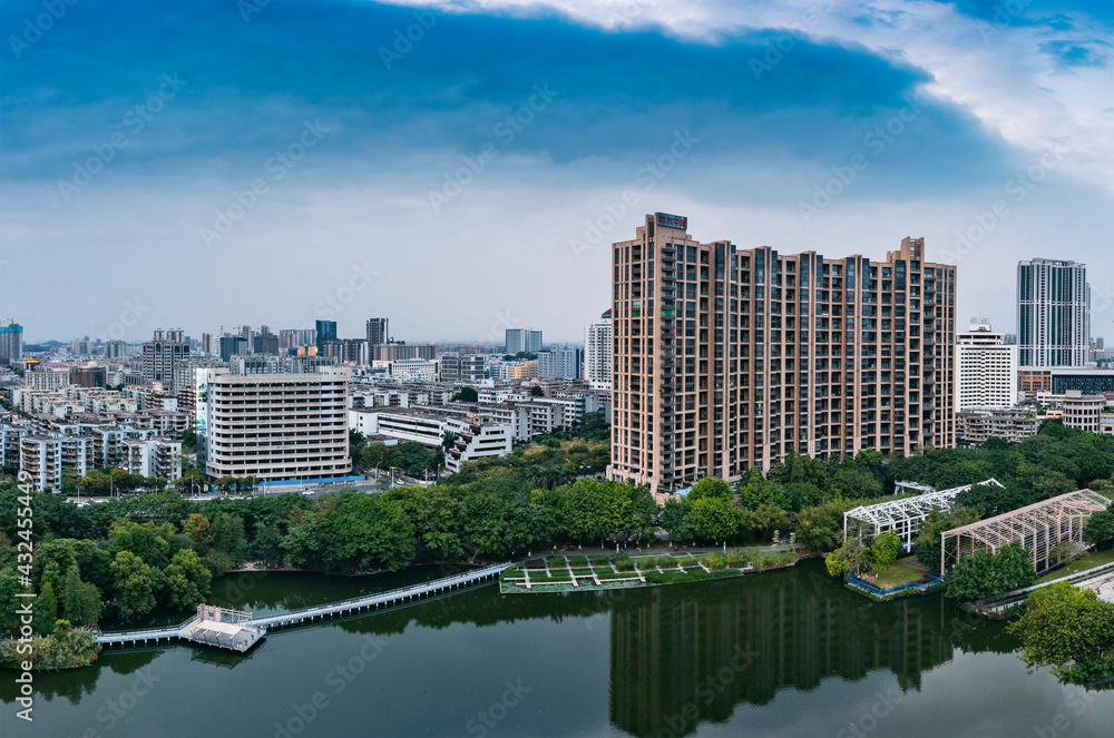 Urban environment of Qijiang Park, Zhongshan City, Guangdong Province, China