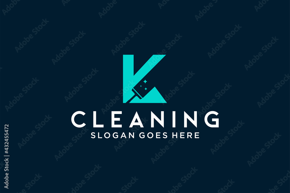 Letter K for cleaning clean service Maintenance for car detailing, homes logo icon vector template. Letter K for cleaning clean service Maintenance for car detailing, homes logo icon vector template.
