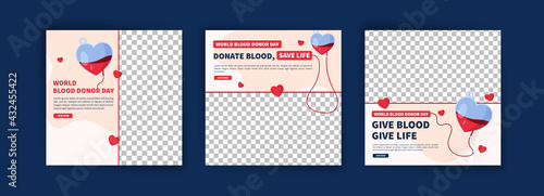 World Blood Donor Day. Education about the importance of donating blood. Banner vector for social media ads, web ads, business messages, discount flyers and big sale banners.