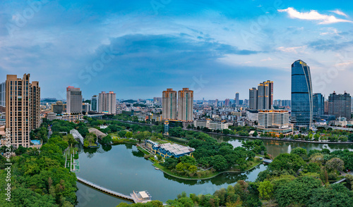 Urban environment of Qijiang Park  Zhongshan City  Guangdong Province  China