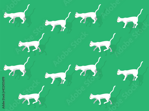 Animal Animation Sequence Cat Sphynx Walking Cartoon Vector Seamless Wallpaper