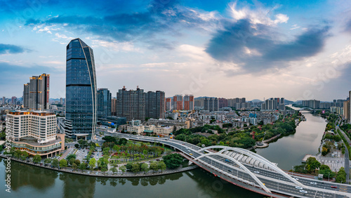 Urban scenery on both sides of Shiqi River, Zhongshan City, Guangdong Province, China © Weiming