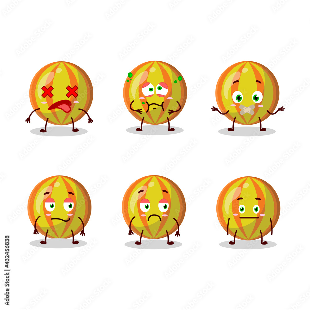 Yellow candy cartoon character with nope expression Yellow candy cartoon character with nope expression
