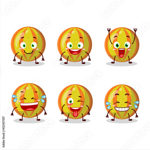 Cartoon character of yellow candy with smile expression
