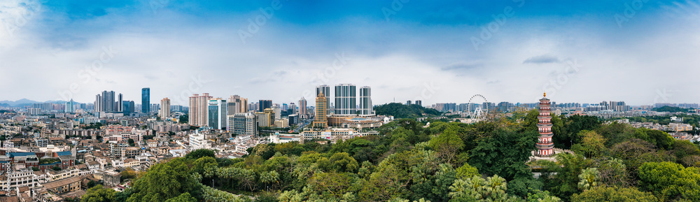 Aerial view of Zhongshan Park, Zhongshan City, Guangdong Province, China