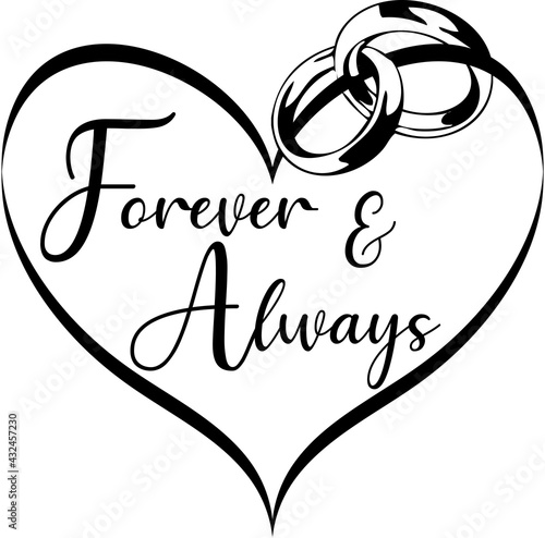 Forever and Always Heart Graphic