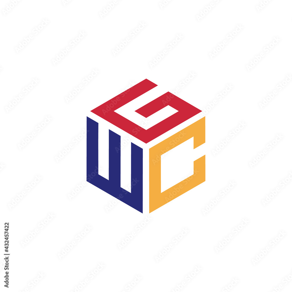 Hexagon logo with the letters GWC design Hexagon logo with the letters GWC design