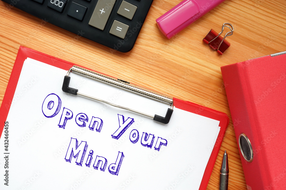 Obraz na plátně Open Your Mind sign on the page.