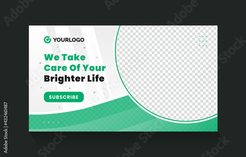 Medical or Healthcare web banner template and YouTube thumbnail design Layout. Video thumbnail template