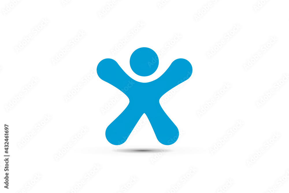 Logo friendship person open arms technology symbol icon vector image logotype id card design