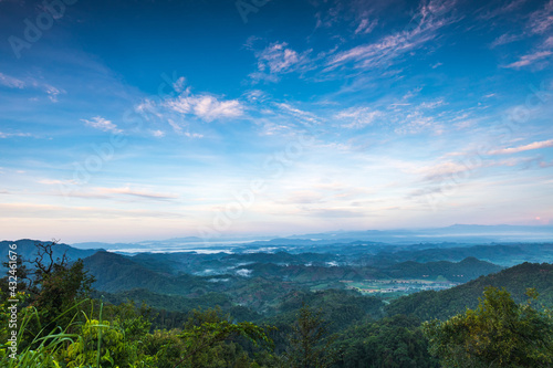 Landscape  on high mountain  in the morning at Doi-hua-mod  tak province  Thailand.