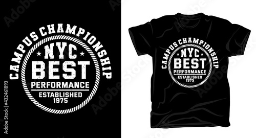 Campus championship varsity typography for t-shirt design