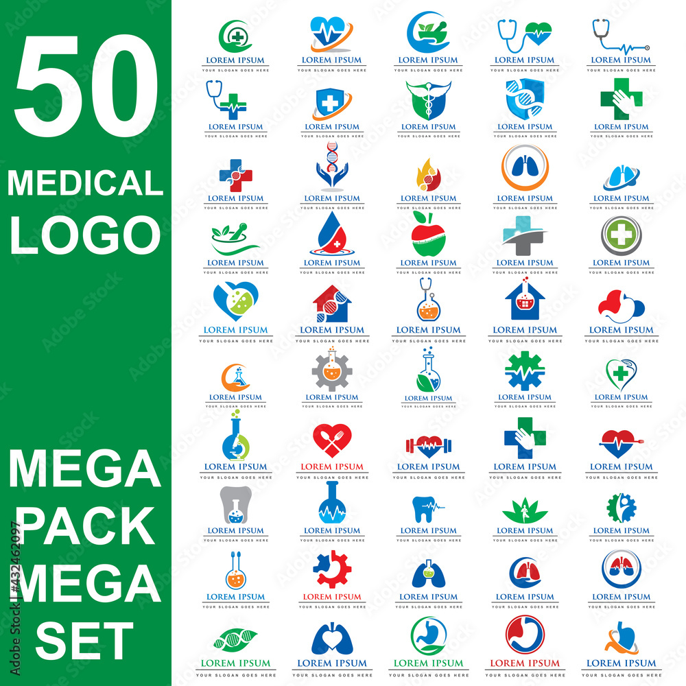 Fototapeta premium set of medical logo , set of pharmacy vector