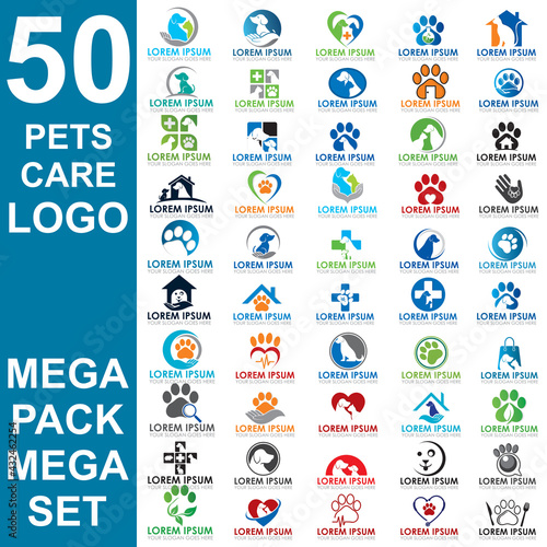 set of pets care logo , set of veterinary vector