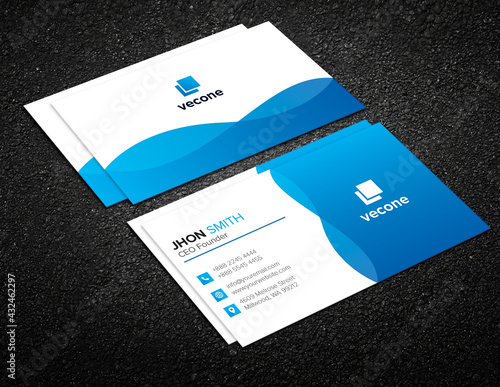 blue gradient business card design professional business card