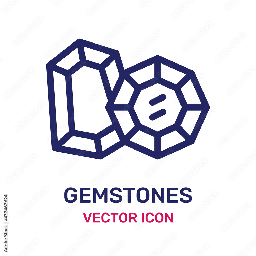Fototapeta premium Diamond gem jewel stone icon vector