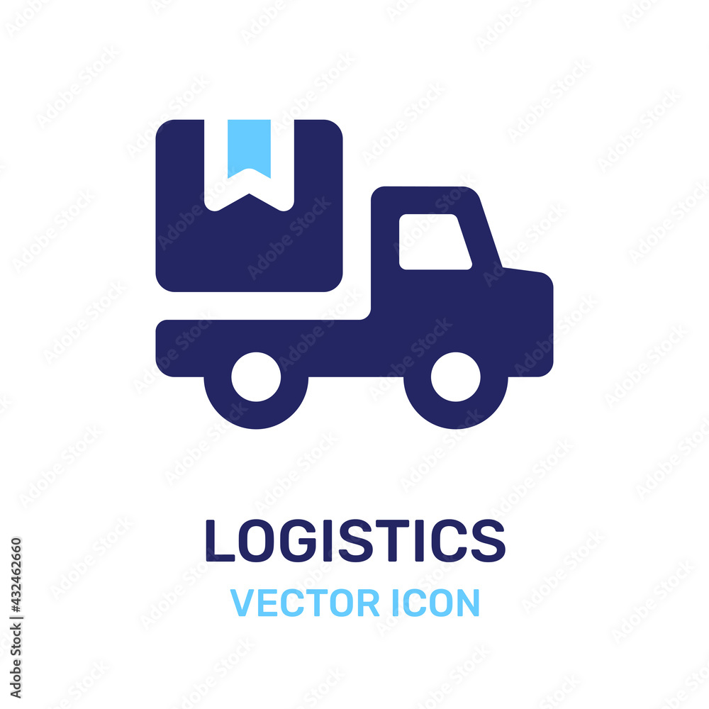 Logistics lorry transportation icon vector Logistics lorry transportation icon vector
