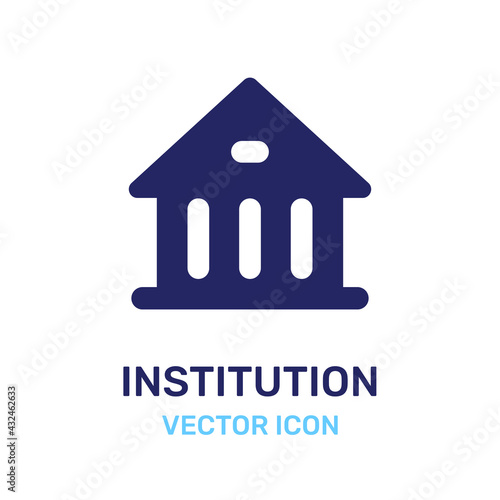 Public institution icon. government building vector photo