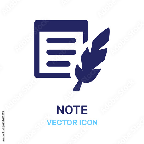 Write note feather quill pen icon