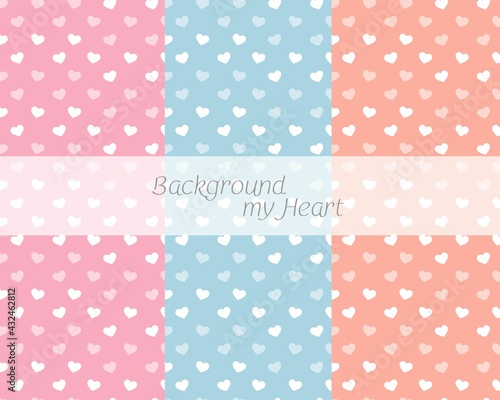 Seamless pattern with hearts, heart-shaped pattern background in pastel tones welcomes Valentine's Day