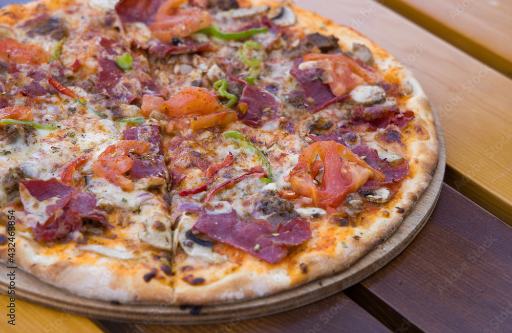 Fresh Italian pizza out of the oven Fresh Italian pizza out of the oven