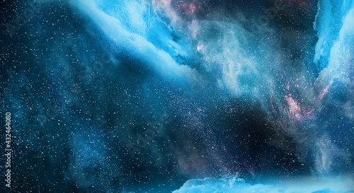 Fototapeta Naklejka Na Ścianę i Meble -  Night landscape with colorful Milky Way background with stars. Starry sky at summer. Beautiful Universe. Space