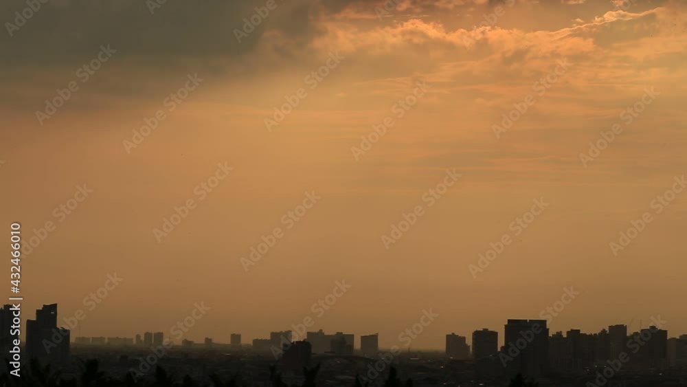 Blurred background of high angle motion video, overlooking the capital city landscape and the evening twilight Blurred background of high angle motion video, overlooking the capital city landscape and the evening twilight