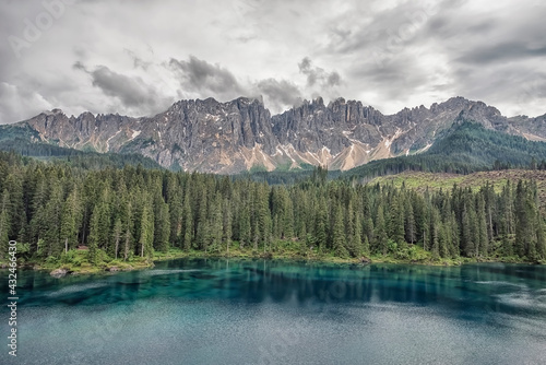 Fototapeta Naklejka Na Ścianę i Meble -  Carezza lake in the Italian Dolomites