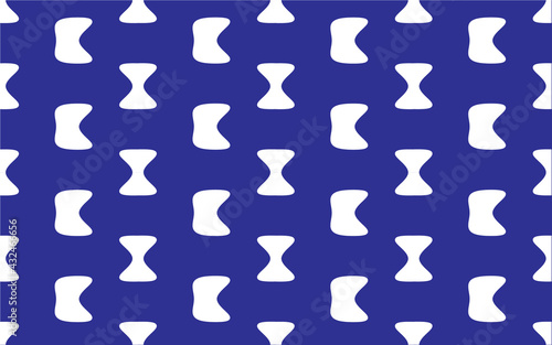 White pattern on blue background, abstract pattern design, modern contemporary style