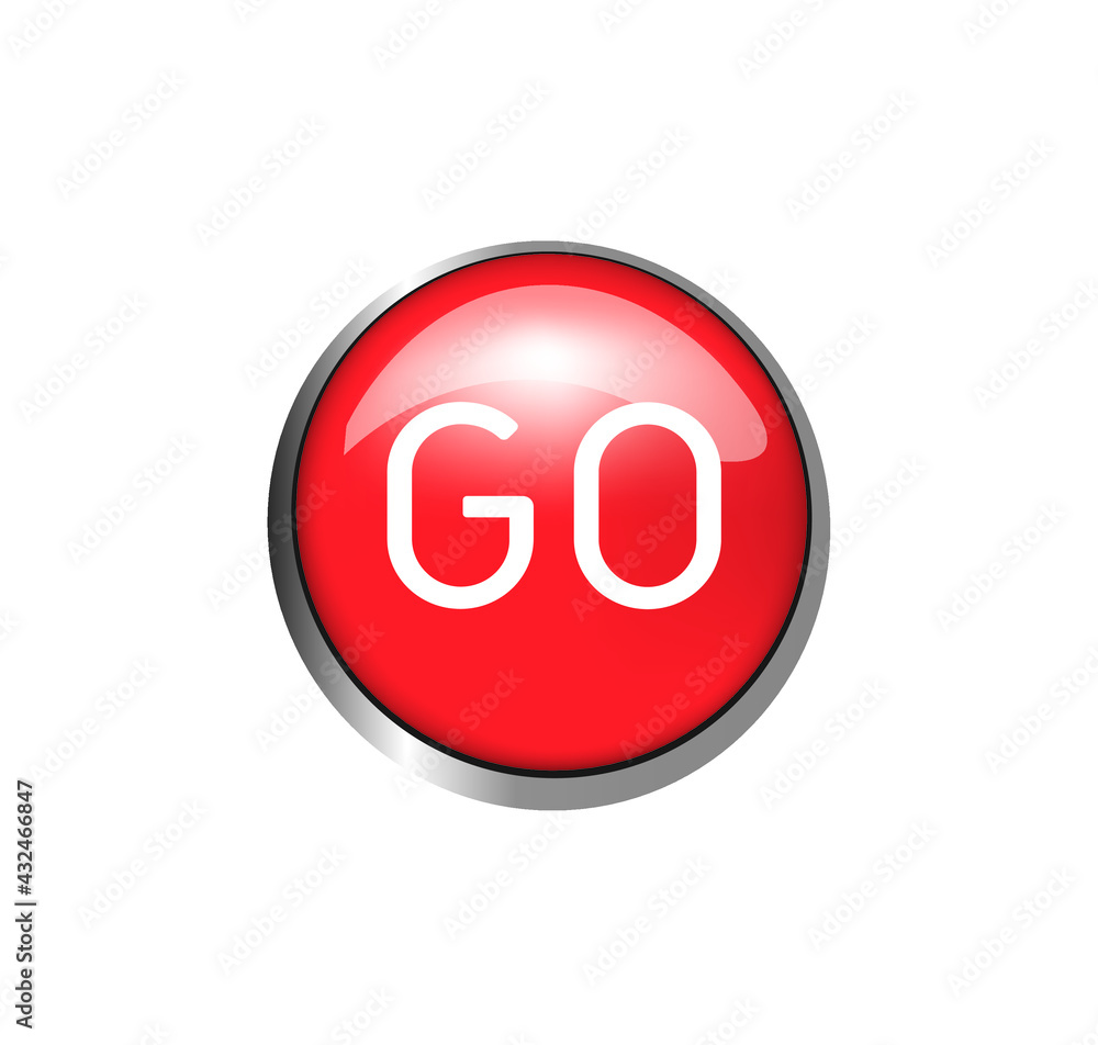 Red go button. vector illustration Red go button. vector illustration