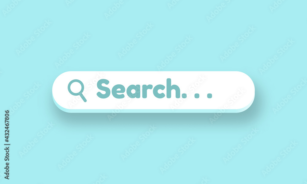 minimal blank search bar on pastel blue background. web search concept. vector illustration minimal blank search bar on pastel blue background. web search concept. vector illustration