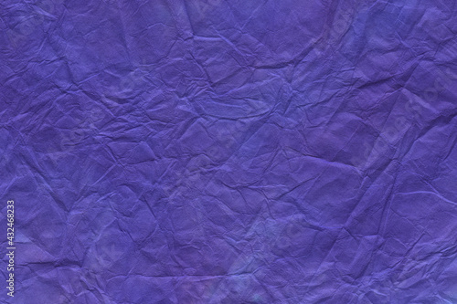 和紙テクスチャー背景(紫色) 揉み染めした鮮やかな青紫色の和紙
