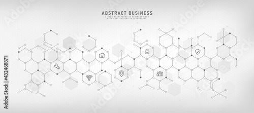Technology background with flat icons and business symbols abstract concept and concept for internet of things wifi network communication vector illustration