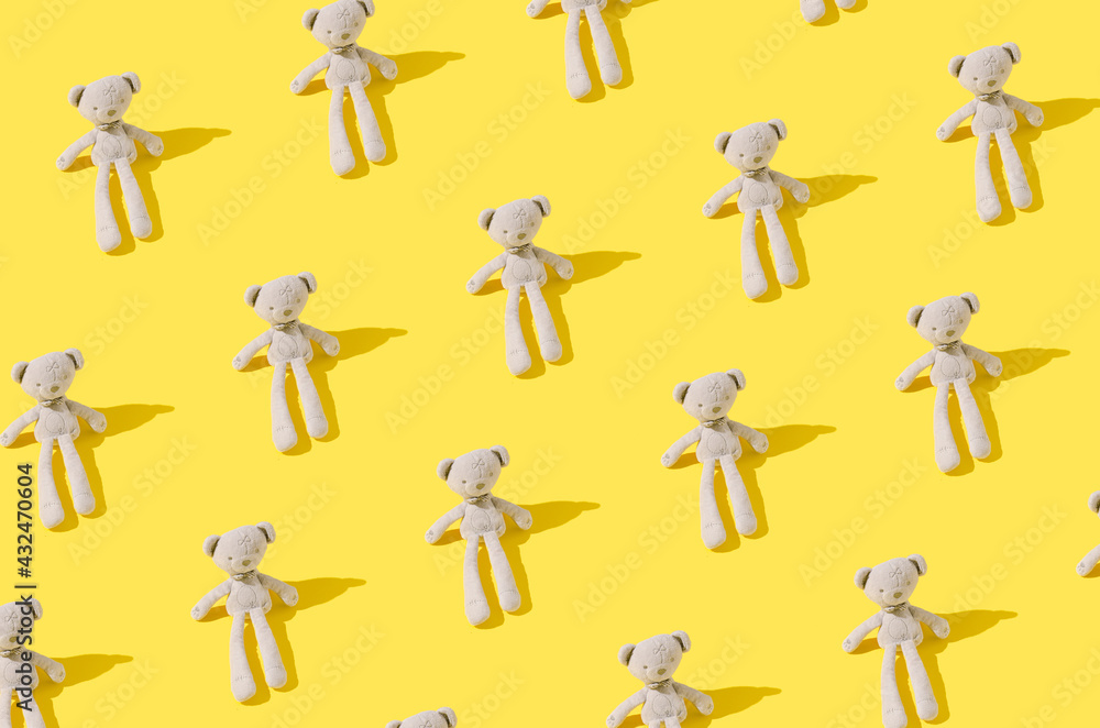 Creative background with gray tedy bear. Minimal children concept idea. Creative background with gray tedy bear. Minimal children concept idea.
